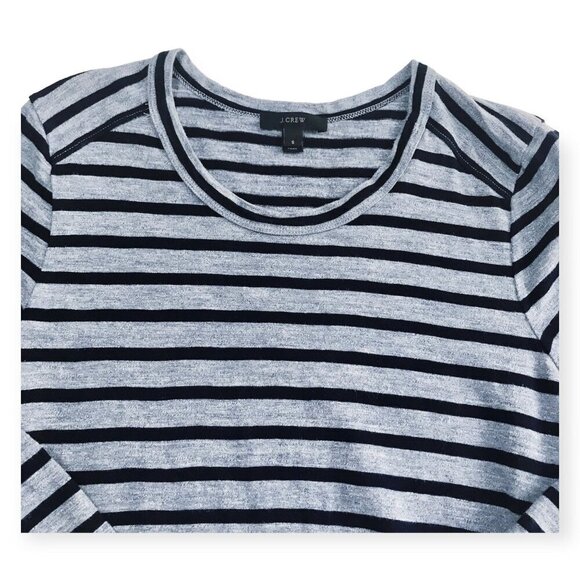 J. Crew blue/navy Striped side-zip T-shirt dress, Size S - Picture 5 of 12